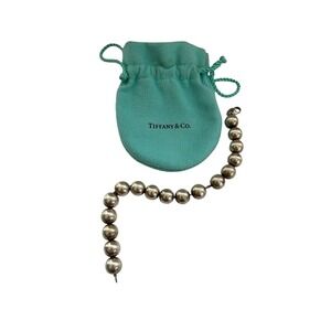 Tiffany‎ & Co. Signed 925 Sterling Silver 10mm Hardwear Bead Ball 7" Bracelet